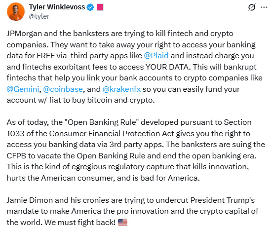 Winklevoss Drops a Bomb on JPMorgan’s Crypto Data Fees—Is This the Quiet War That Could Destroy Your Investments?