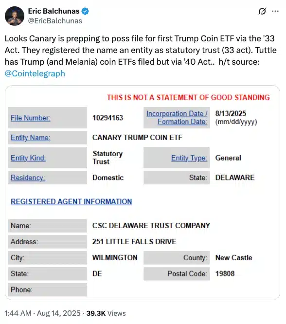 Canary Capital’s Bold Trump Coin ETF Move: Could This Be the Next Big Market Game-Changer?