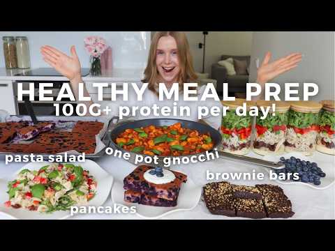 Healthy & High protein meal Prep | Pancakes, One Pot Gnocchi, Brownie Bars…