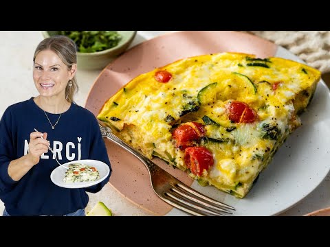 COTTAGE CHEESE FRITTATA with Veggies (Healthy Breakfast Idea!)