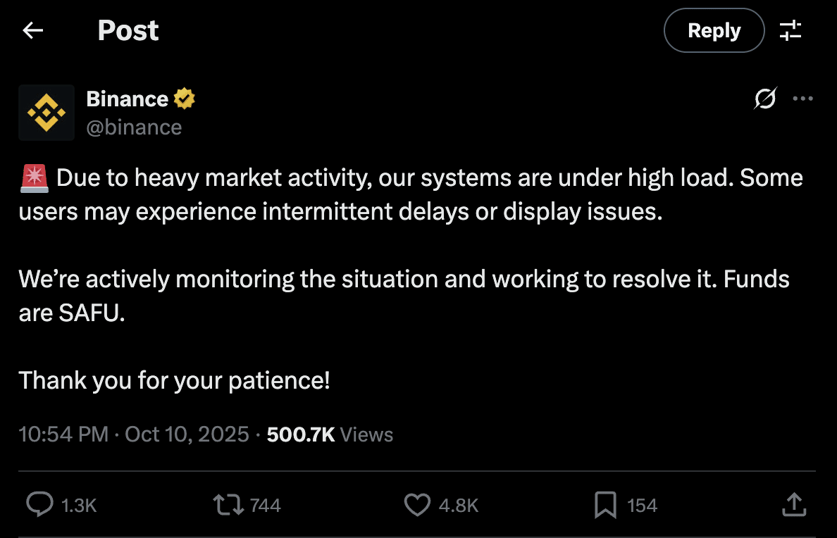 Massive $9.5 Billion Crypto Liquidation Sparks Chaos: Binance, Coinbase & Robinhood Go Dark—What This Means for Your Investments!
