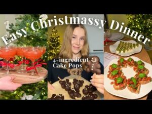Hosting a Festive Dinner Party🎄 4-ingredient Gingerbread Cake Pops, Bruschetta Wreath, Mocktails...✨