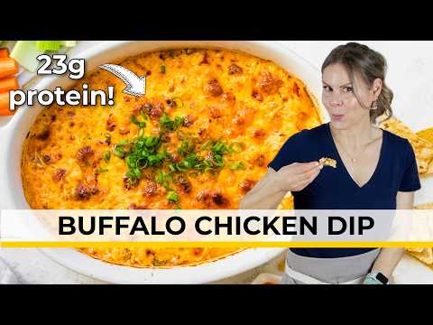 BUFFALO CHICKEN DIP with cottage cheese | healthy, high-protein recipe!