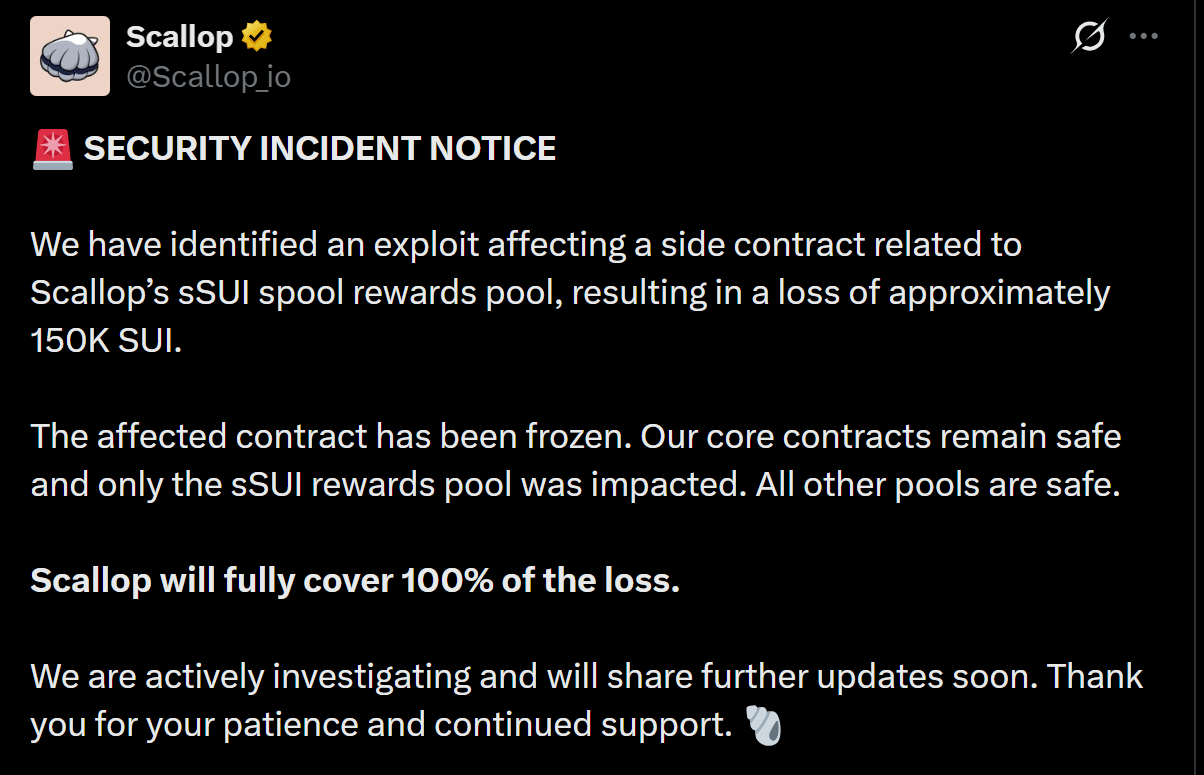 Scallop’s $150K SUI Heist: Is Core Liquidity the Real Casualty Investors Aren’t Talking About?