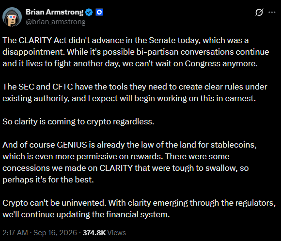 Coinbase CEO Throws Down the Gauntlet: Why Waiting on Congress Could Cost Crypto Its Future—And What’s Next on the Regulatory Front