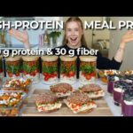 Healthy & High Protein Meal Prep | Easy Recipes: Sandwiches, Pasta Salad, Chia Pudding, Harvest Bowl
