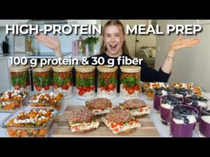 Healthy & High Protein Meal Prep | Easy Recipes: Sandwiches, Pasta Salad, Chia Pudding, Harvest Bowl