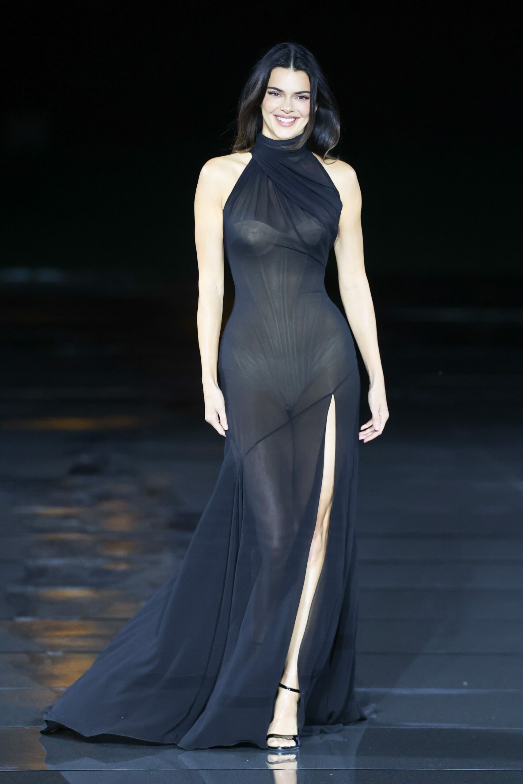 Kendall Jenner Stuns in Sheer Black Maxi – The Bold Runway Look Everyone’s Talking About!