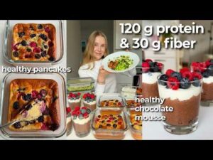 Healthy & High protein Meal Prep | Pancake Bowls, Pesto Pasta, Chocolate Chia Pudding…