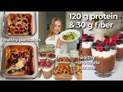 Healthy & High protein Meal Prep | Pancake Bowls, Pesto Pasta, Chocolate Chia Pudding…