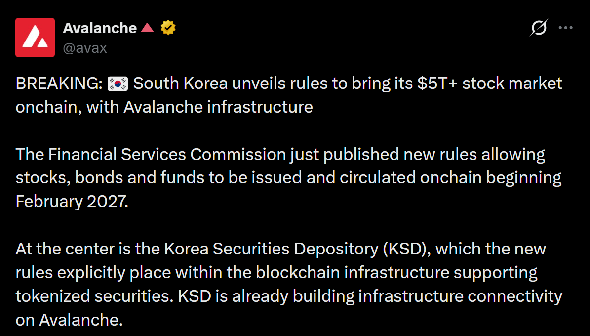 Is Avalanche Poised to Dominate South Korea’s $5 Trillion Tokenization Goldmine? Here’s What Investors Must Know Now!